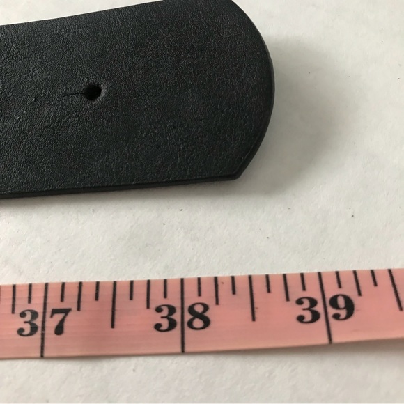 CHICO’S Stretch Belt Black with 4”Large Silver Ring Buckle Size Medium - Picture 9 of 14